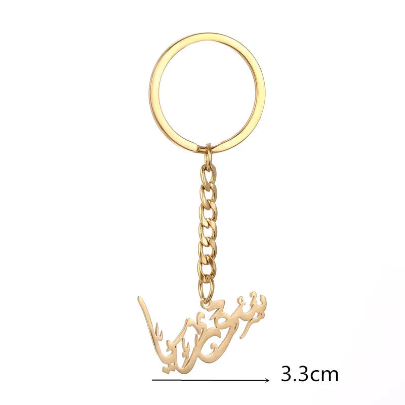 Stainless Steel Syria Syrians in Arabic Keychain Necklace For Men Women African Jewelry